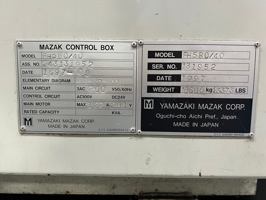 1997 MAZAK MAZATECH FH-580/40 Horizontal Machining Centers | Michael Meyer